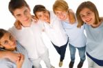 Smiling Teenagers Standing Stock Photo