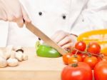 Chef Preparing Salad Stock Photo