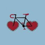 Bicycle With Heart Shape Chain Wheel Stock Photo