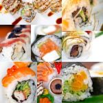 Japanese Sushi Collage Stock Photo