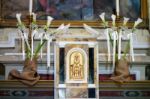 Interior Of Santa Caterina Church In Pienza Stock Photo