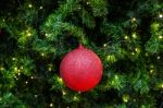 Decorated Christmas Tree With Electric Light And Christmas Balls Stock Photo