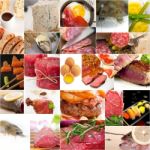 High Protein Food Collection Collage Stock Photo