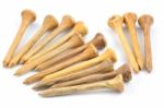 Wooden Golf Tee Stock Photo