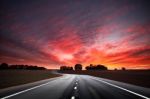 Road At The Sunset Stock Photo