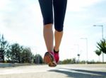 Runner Feet Running On Road Closeup On Shoe Stock Photo