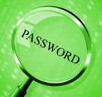 Password Magnifier Means Log In And Account Stock Photo