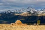 Jackson, Wyoming/usa - September 30 : View Of Mormon Row Near Ja Stock Photo