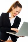 Businesswoman With Laptop Stock Photo