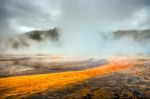 Grand Prismatic Spring In Yellowstone Stock Photo