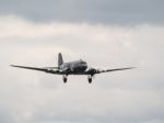 Dakota Aeroplane Flying Over Biggin Hill Airfield Stock Photo