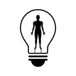 Technology Future Human Body Light Bulb Stock Photo