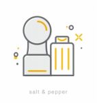 Thin Line Icons, Salt & Pepper Stock Photo