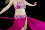 Beauty Dancer Posing In Traditional Pink Costume Stock Photo