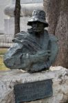 Statue Of Angelo Dibona Alpine Guide In Cortina D'ampezzo Stock Photo