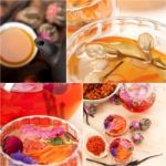 Collection Of Different Herbal Tea Infusion Collage Stock Photo