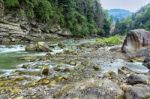 Carpathian Mountain Stream Stock Photo