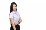 Portrait Of  Student University Uniform Stock Photo