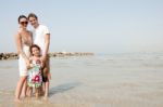 Family On The Beach Stock Photo