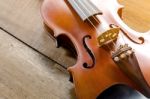 The Violin On The Table Stock Photo