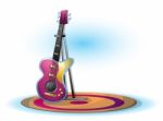 Cartoon  Illustration Interior Music Room With Separated Layers Stock Photo