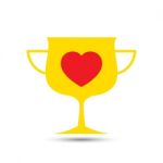  Love Heart Trophy Illustration Stock Photo