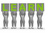 Learn Banners Shows Training Lessons And Education Stock Photo