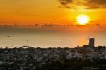 View Hua Hin City At Sunrise Stock Photo