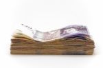 Stack Of Twenty Pound Notes Stock Photo