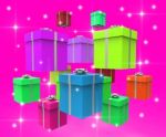 Giftboxes Celebration Represents Parties Party And Package Stock Photo