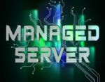 Managed Server Indicates Computer Servers And Connectivity Stock Photo