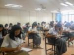 Blur Background University Students Writing Answer Doing Exam In Stock Photo