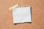 Note Pad Stuck On Wooden Wall Stock Photo