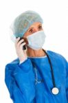 Doctor Using Phone Stock Photo