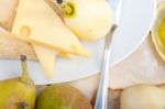 Fresh Pears And Cheese Stock Photo