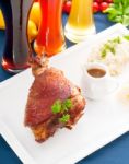 Original German Bbq Pork  Knuckle Stock Photo