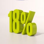 Percentage Sign, 18 Percent Stock Photo