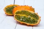 Horned Melon Fruit Stock Photo