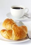 Croissants An Coffee Stock Photo