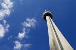 Background With Blue Sky, White Clouds And Cn Tower Stock Photo