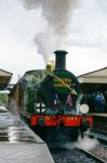 Golden Arrow At Sheffield Park Station Stock Photo