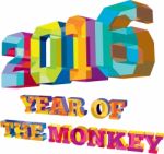 2016 Year Of The Monkey Low Polygon Stock Photo