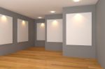 Gallery Gray Room Stock Photo