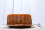 Sweet Guava Pudding On A White Background Stock Photo