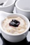 Prune Yogurt Stock Photo