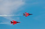 Red Gnat Display Team At Airbourne Stock Photo