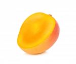 Half Of Ripe Mango Isolated Stock Photo