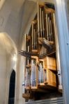 Interior View Of The Hallgrimskirkja Church In Reykjavik Stock Photo