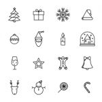 Christmas Outline Icon Stock Photo