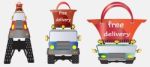 Shopping Bag Top Of Off Road Truck Stock Photo